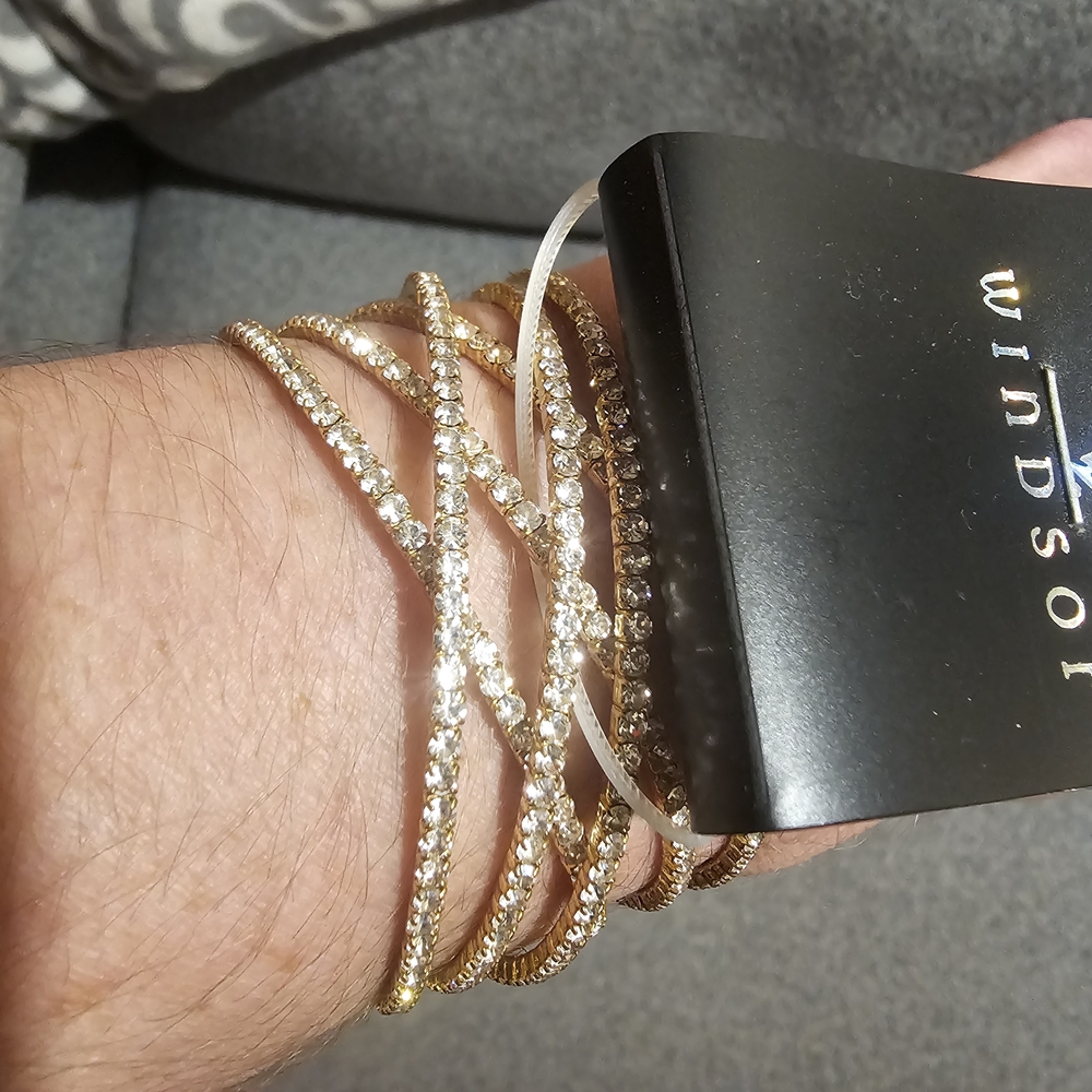 Gold an Rhinestone Bangles - Picture 2 of 3